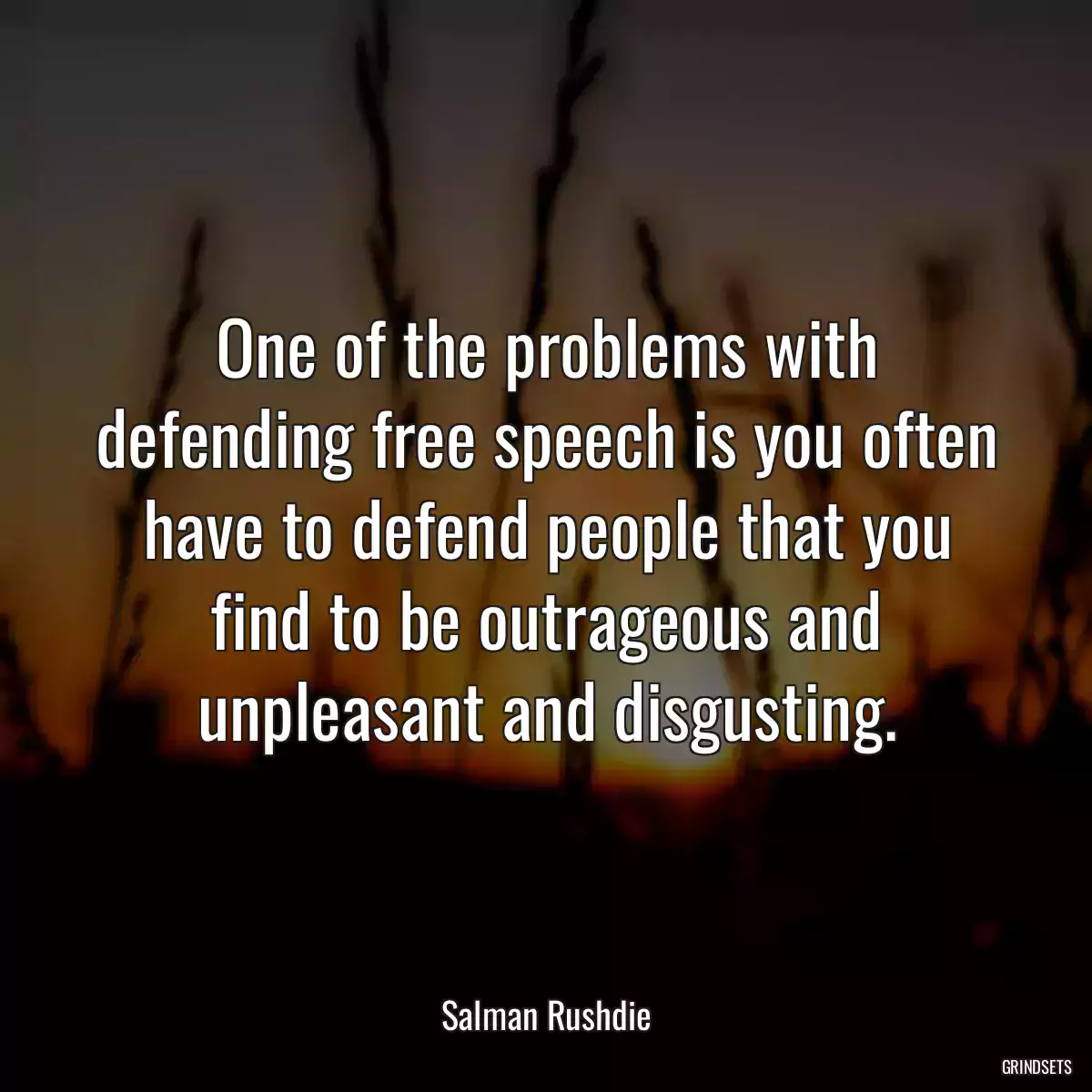 One of the problems with defending free speech is you often have to defend people that you find to be outrageous and unpleasant and disgusting.