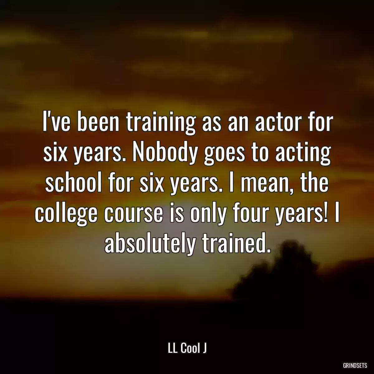 I\'ve been training as an actor for six years. Nobody goes to acting school for six years. I mean, the college course is only four years! I absolutely trained.