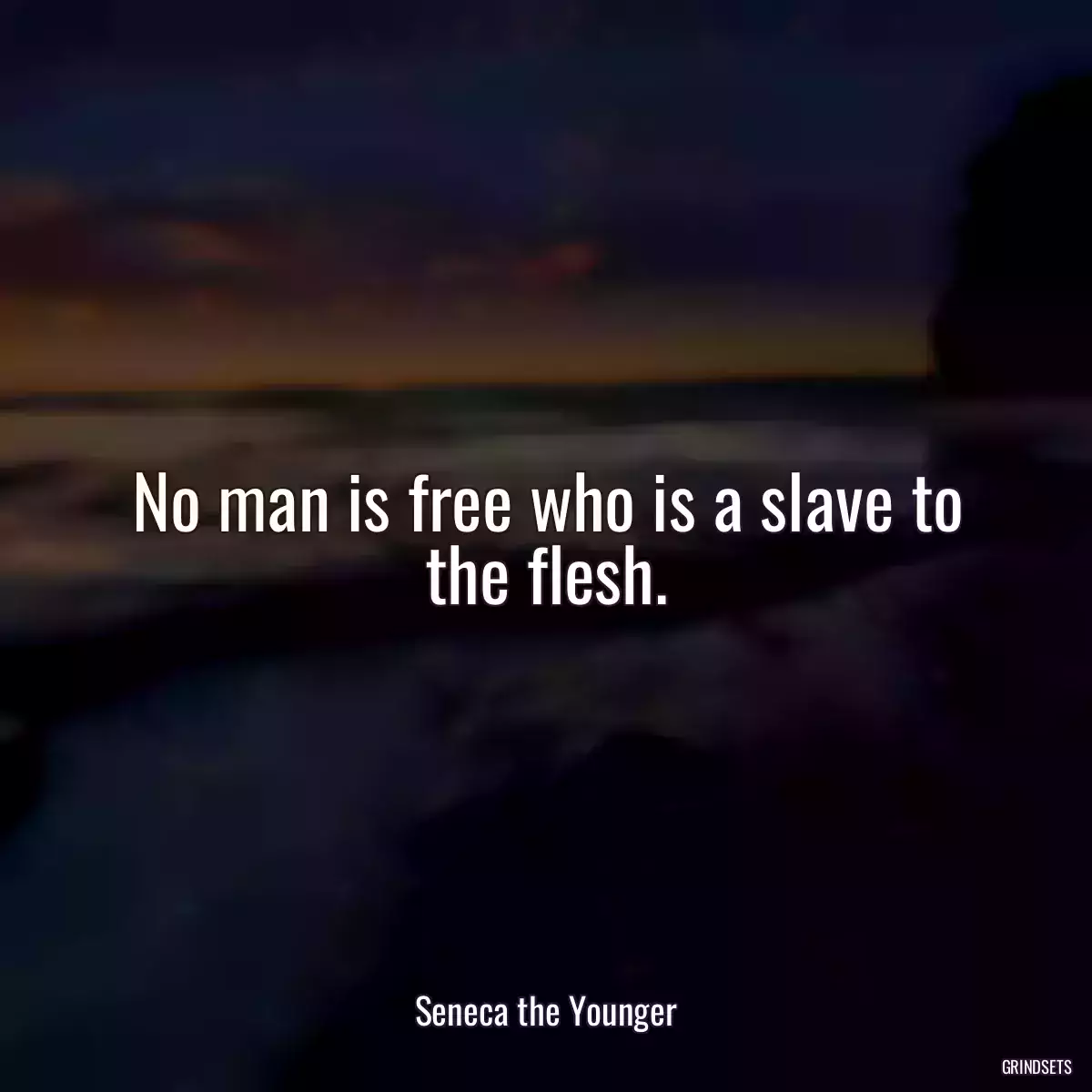 No man is free who is a slave to the flesh.