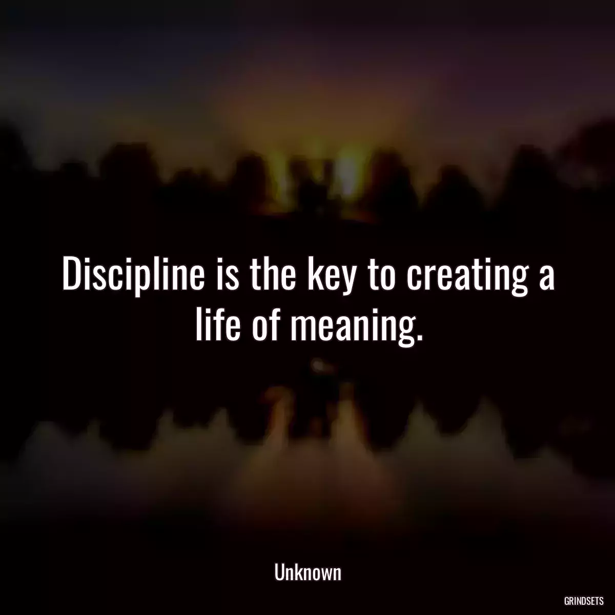 Discipline is the key to creating a life of meaning.