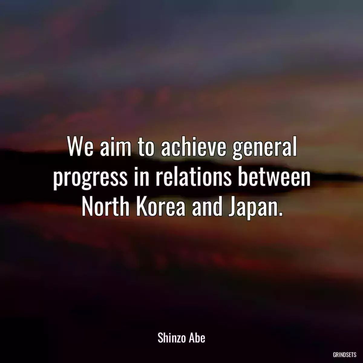 We aim to achieve general progress in relations between North Korea and Japan.