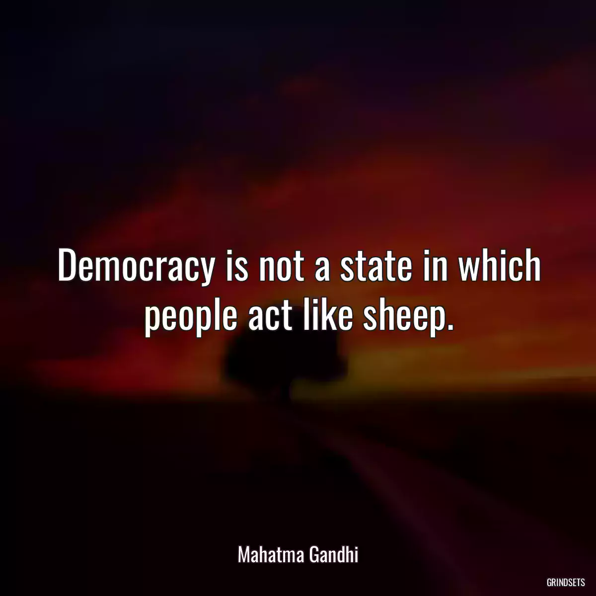 Democracy is not a state in which people act like sheep.