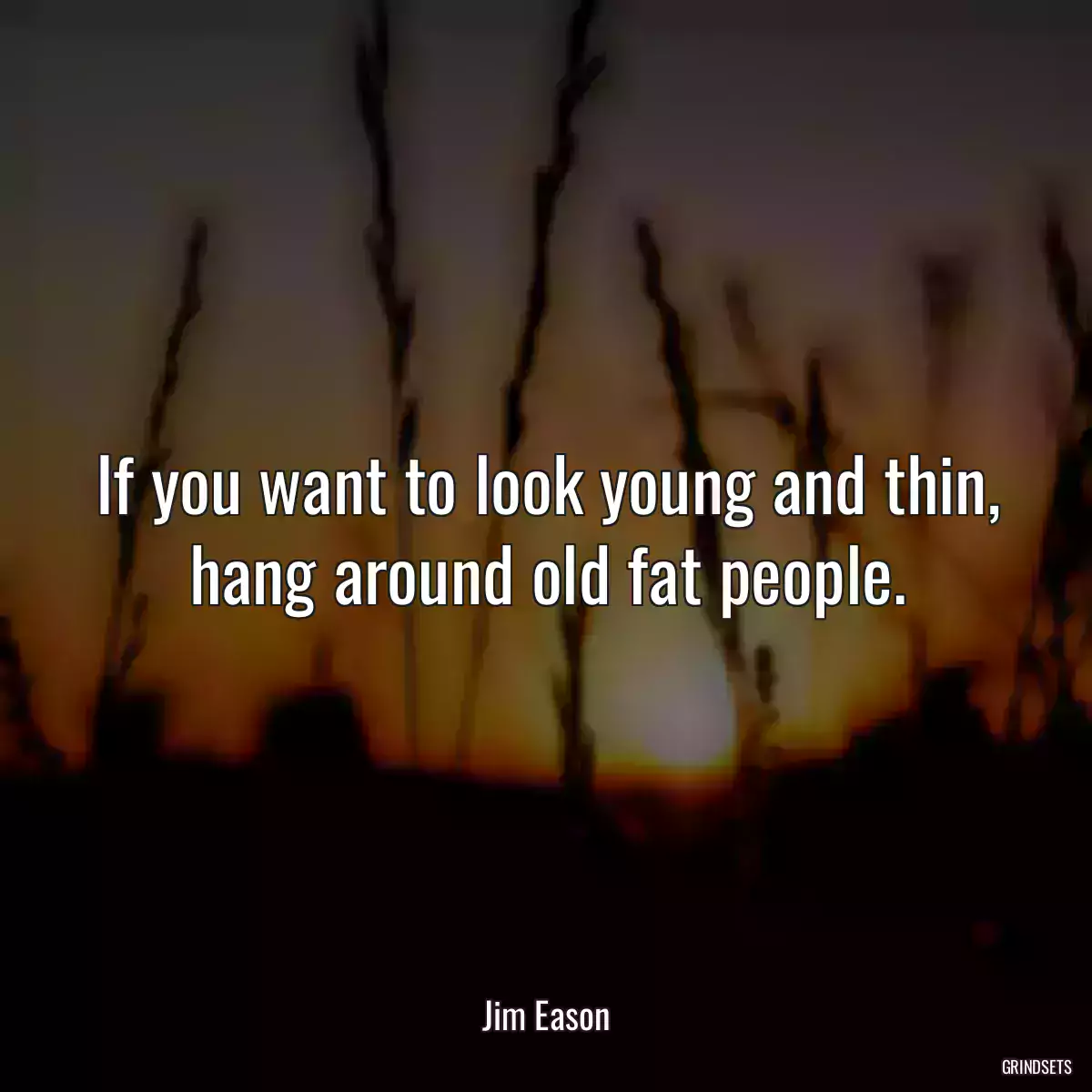 If you want to look young and thin, hang around old fat people.