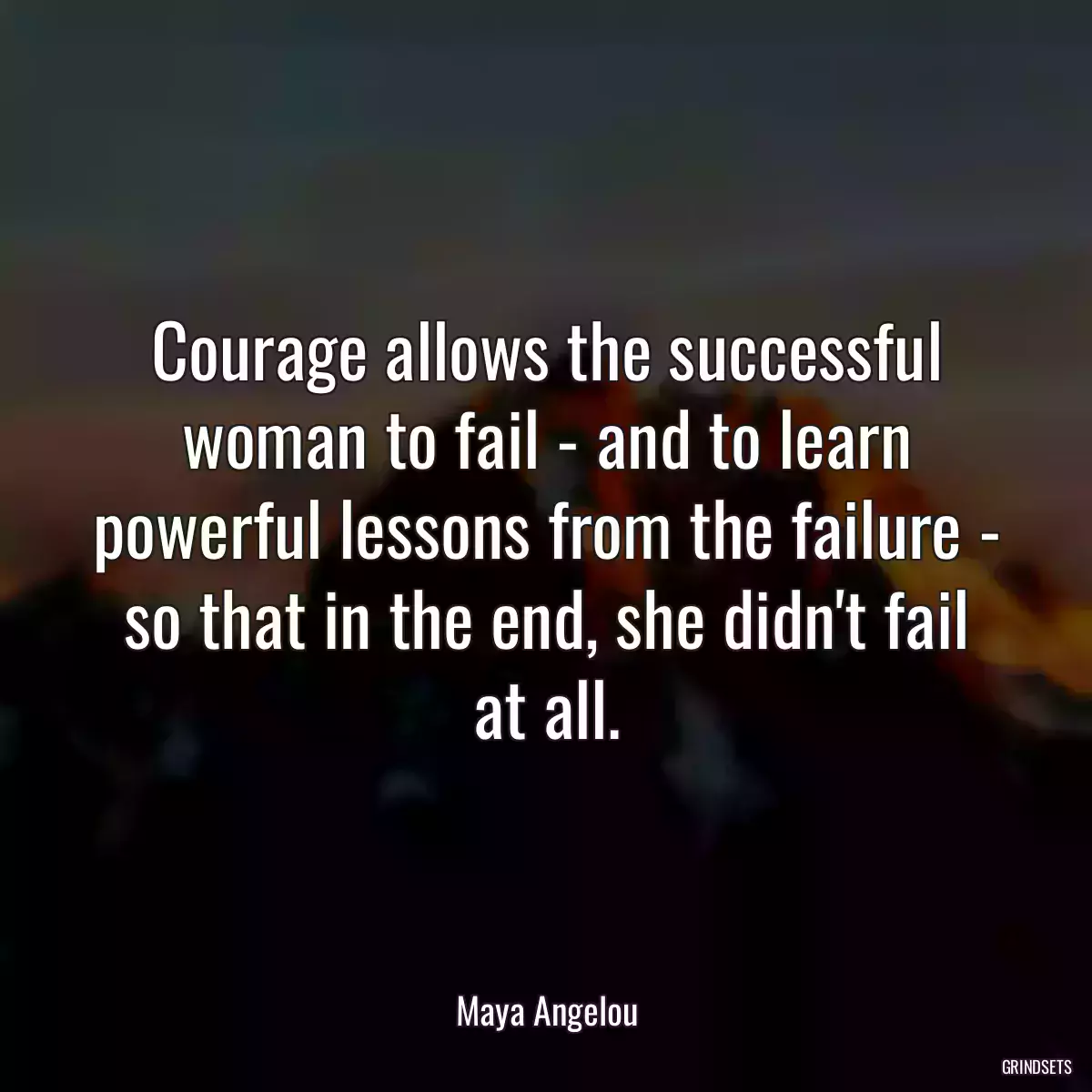 Courage allows the successful woman to fail - and to learn powerful lessons from the failure - so that in the end, she didn\'t fail at all.