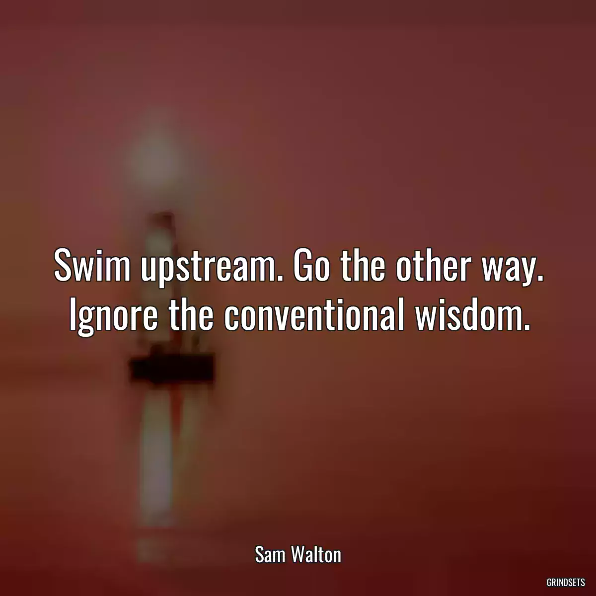 Swim upstream. Go the other way. Ignore the conventional wisdom.