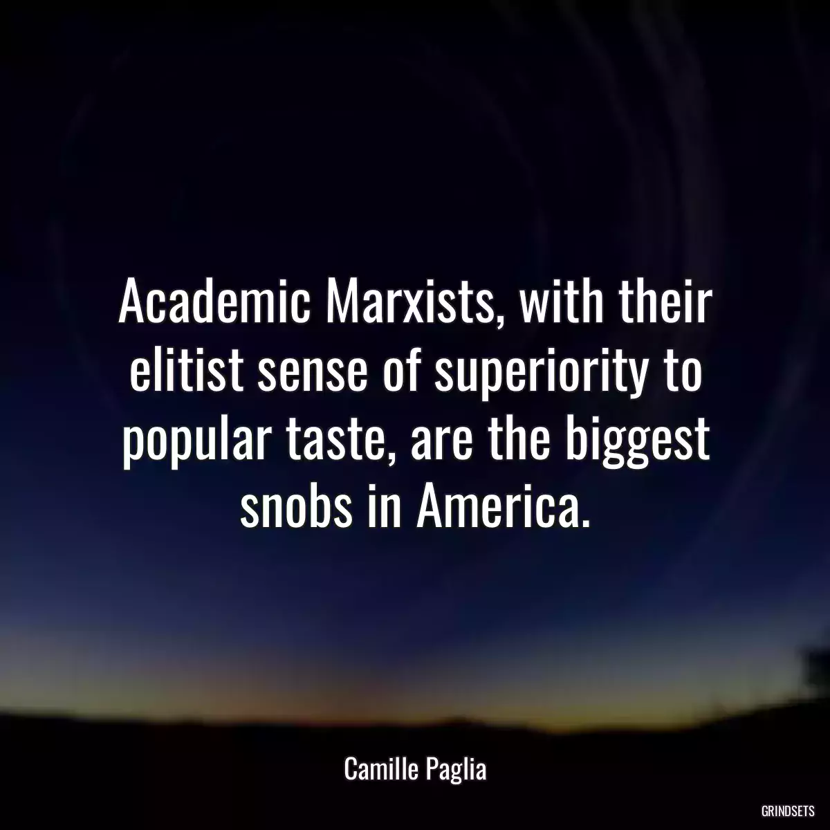 Academic Marxists, with their elitist sense of superiority to popular taste, are the biggest snobs in America.