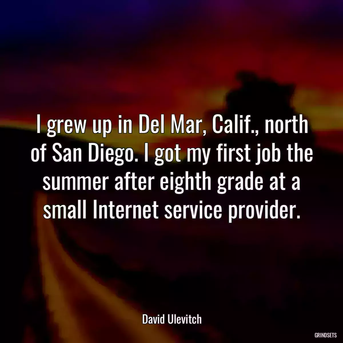 I grew up in Del Mar, Calif., north of San Diego. I got my first job the summer after eighth grade at a small Internet service provider.