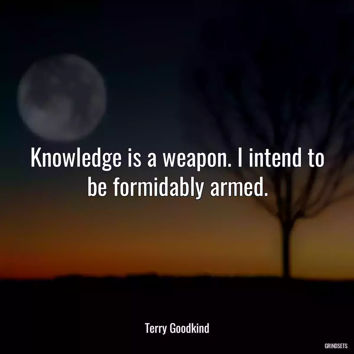 Knowledge is a weapon. I intend to be formidably armed.