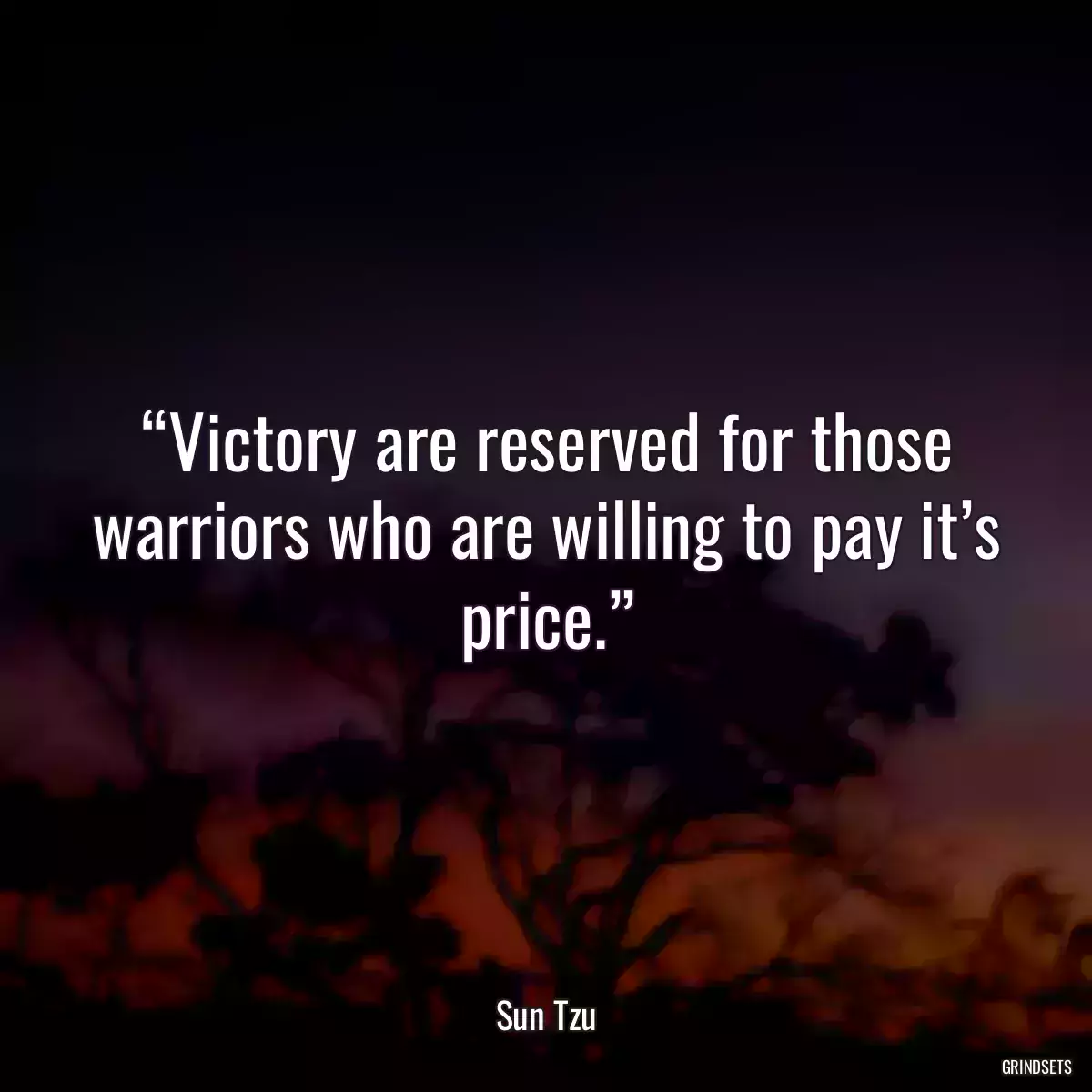 “Victory are reserved for those warriors who are willing to pay it’s price.”