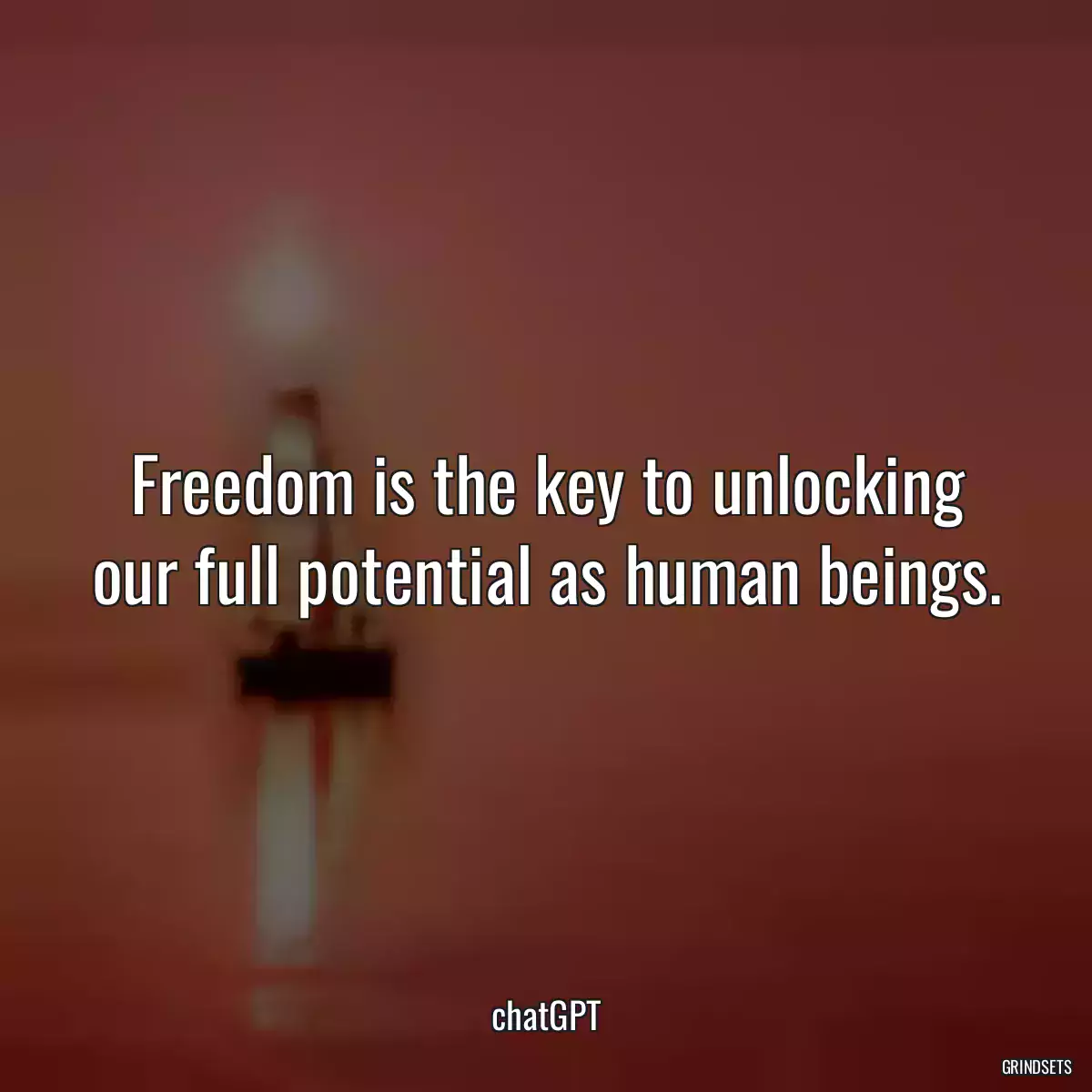 Freedom is the key to unlocking our full potential as human beings.