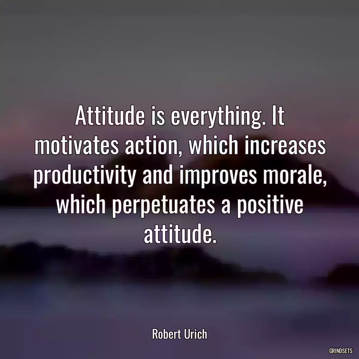 Attitude is everything. It motivates action, which increases productivity and improves morale, which perpetuates a positive attitude.