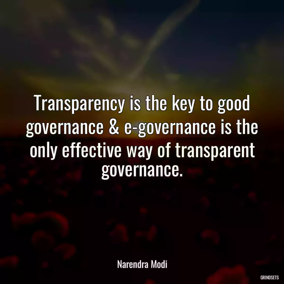 Transparency is the key to good governance & e-governance is the only effective way of transparent governance.