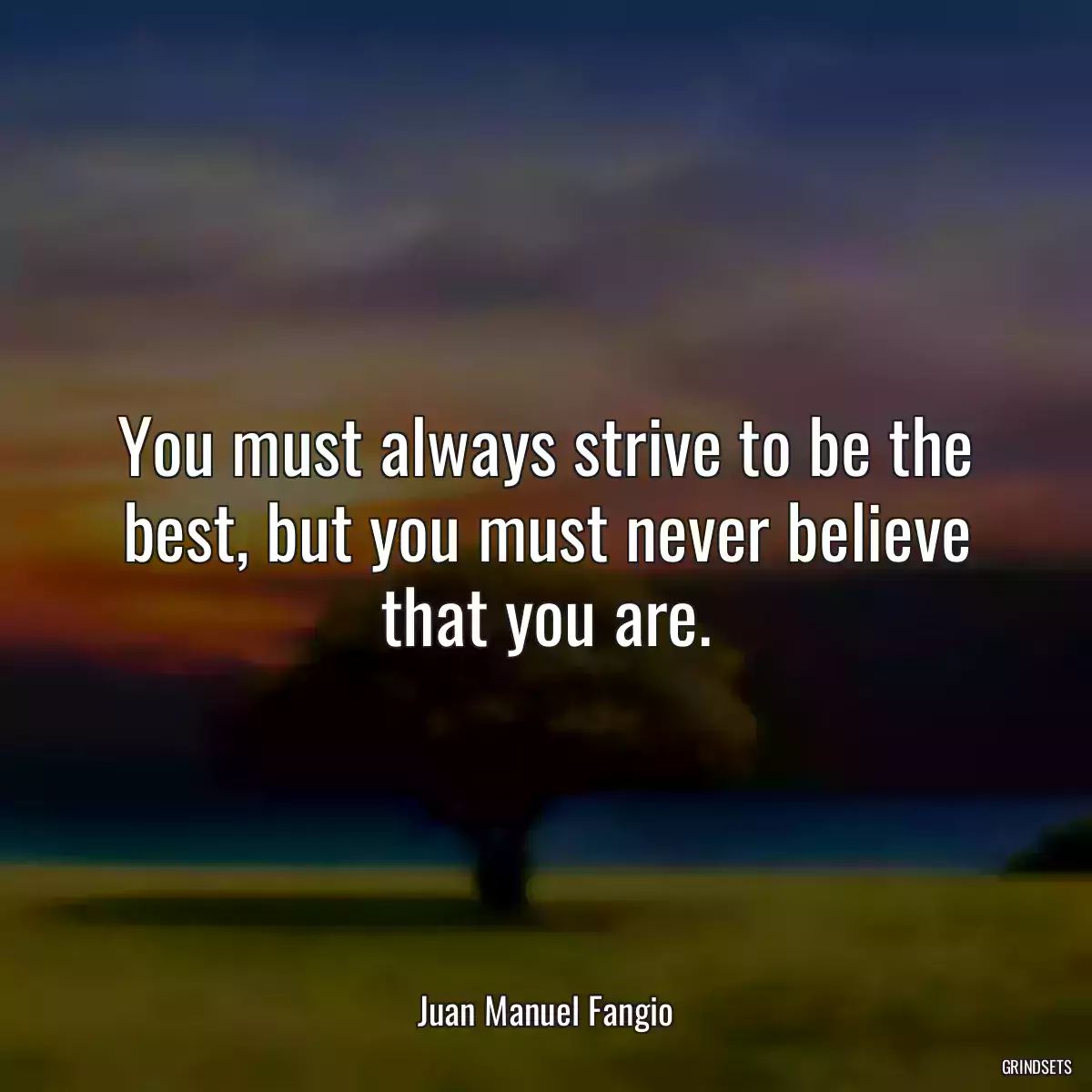 You must always strive to be the best, but you must never believe that you are.