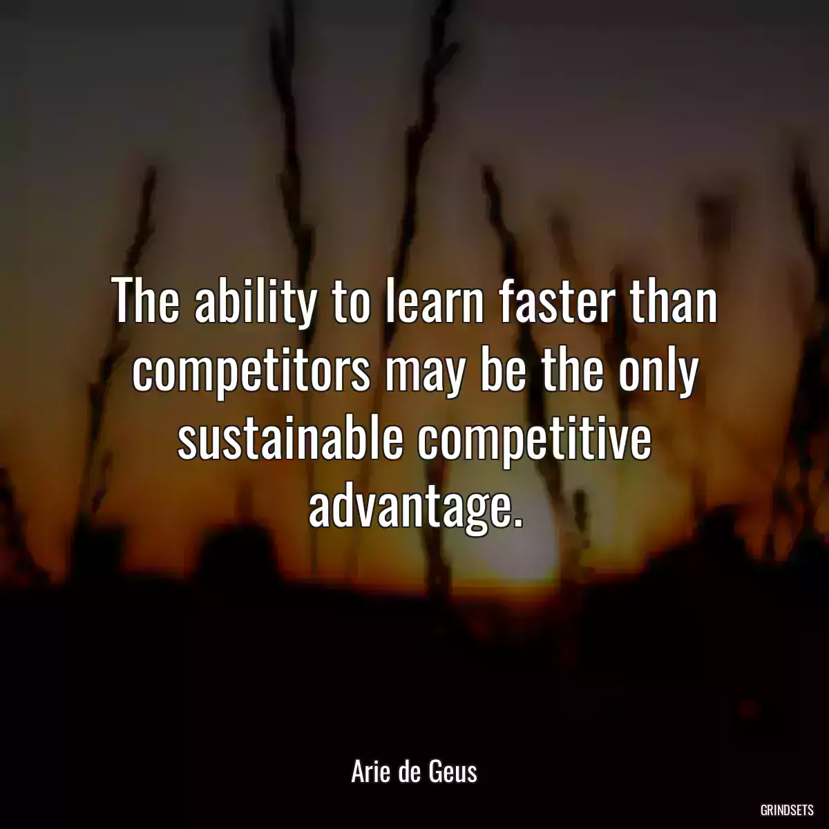 The ability to learn faster than competitors may be the only sustainable competitive advantage.