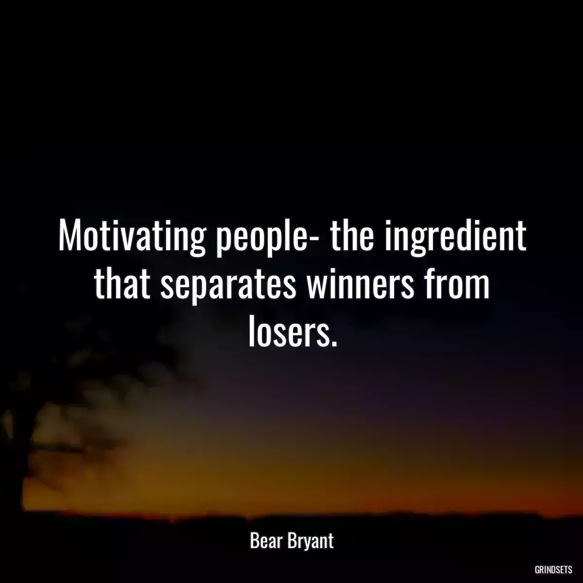 Motivating people- the ingredient that separates winners from losers.