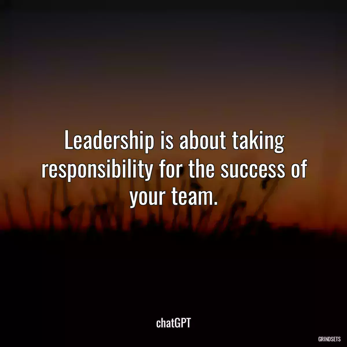 Leadership is about taking responsibility for the success of your team.