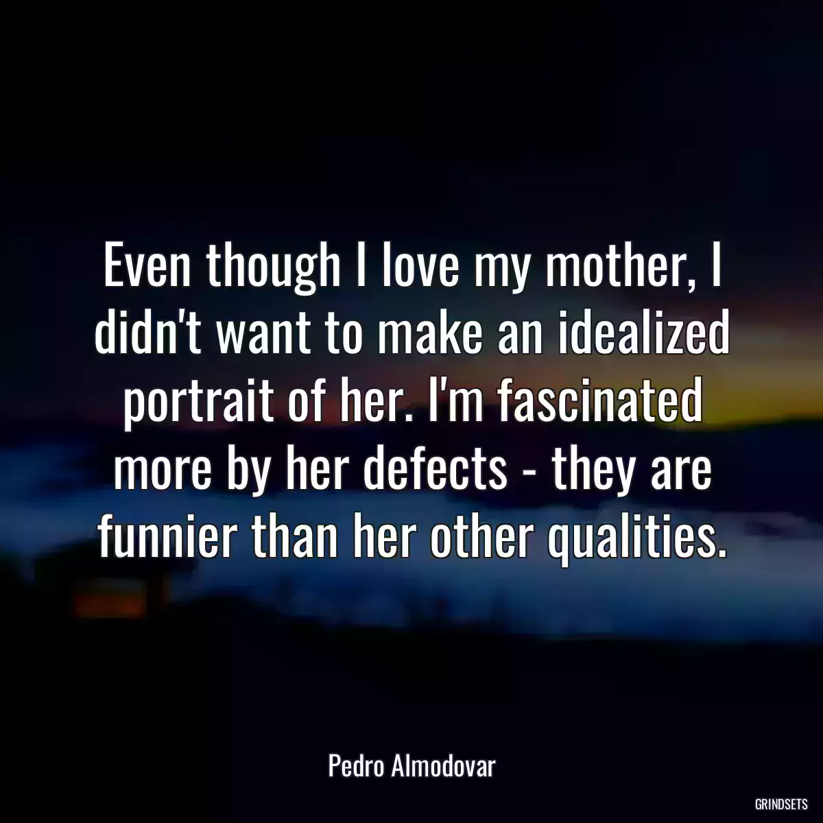 Even though I love my mother, I didn\'t want to make an idealized portrait of her. I\'m fascinated more by her defects - they are funnier than her other qualities.