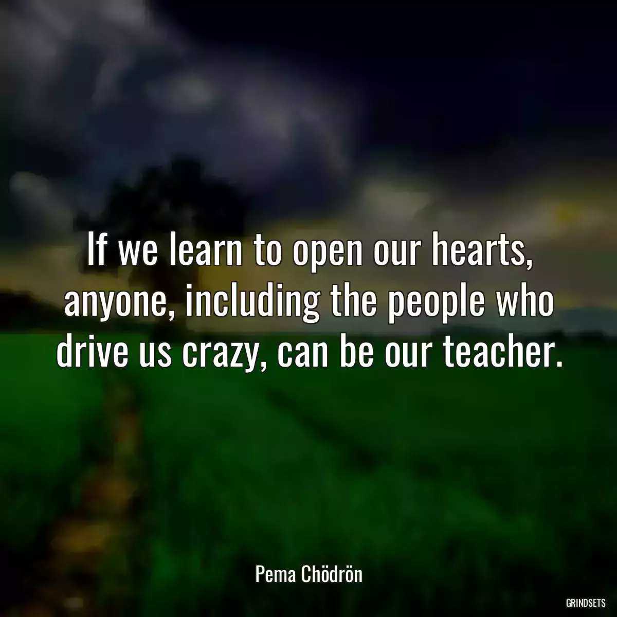 If we learn to open our hearts, anyone, including the people who drive us crazy, can be our teacher.