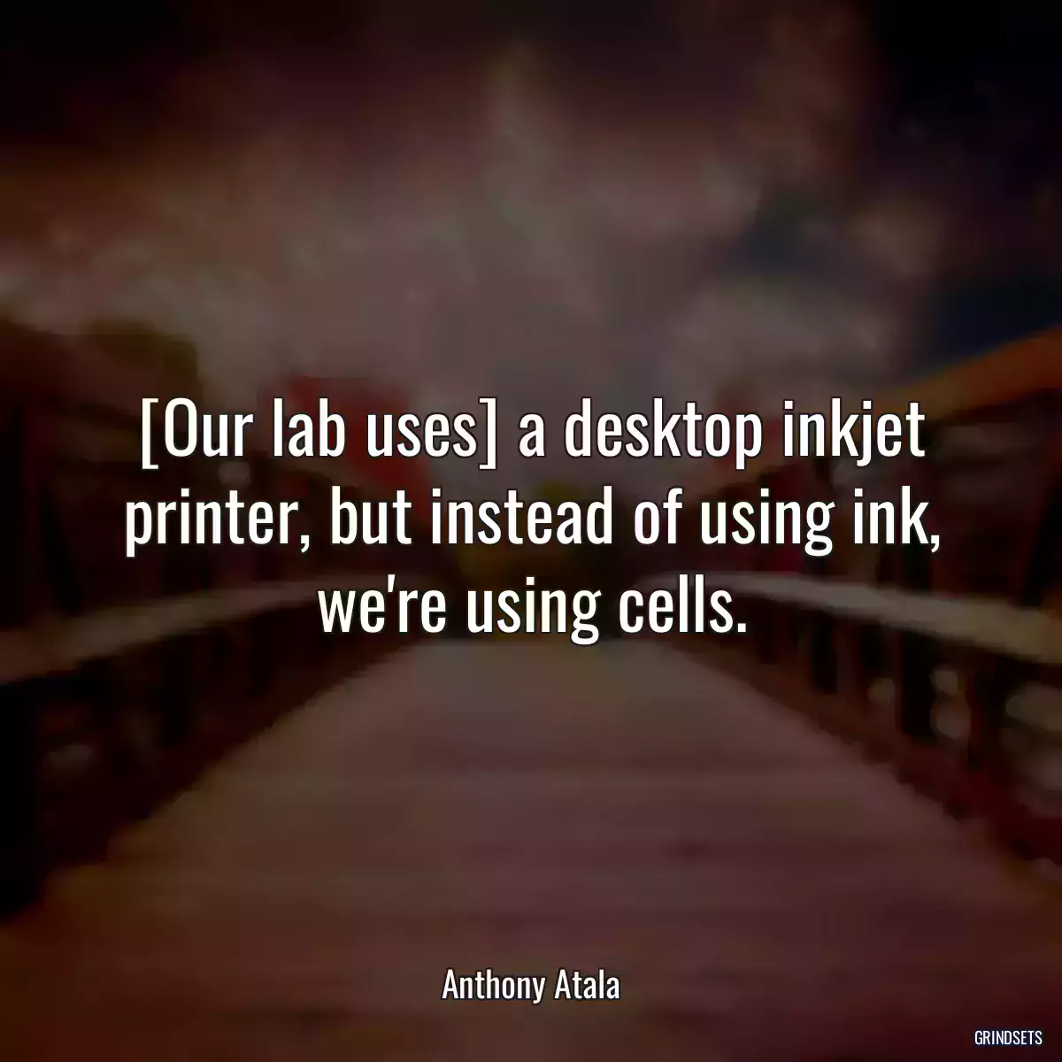 [Our lab uses] a desktop inkjet printer, but instead of using ink, we\'re using cells.