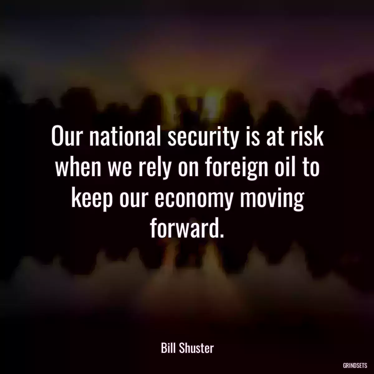 Our national security is at risk when we rely on foreign oil to keep our economy moving forward.