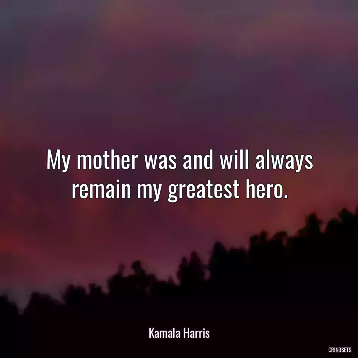 My mother was and will always remain my greatest hero.