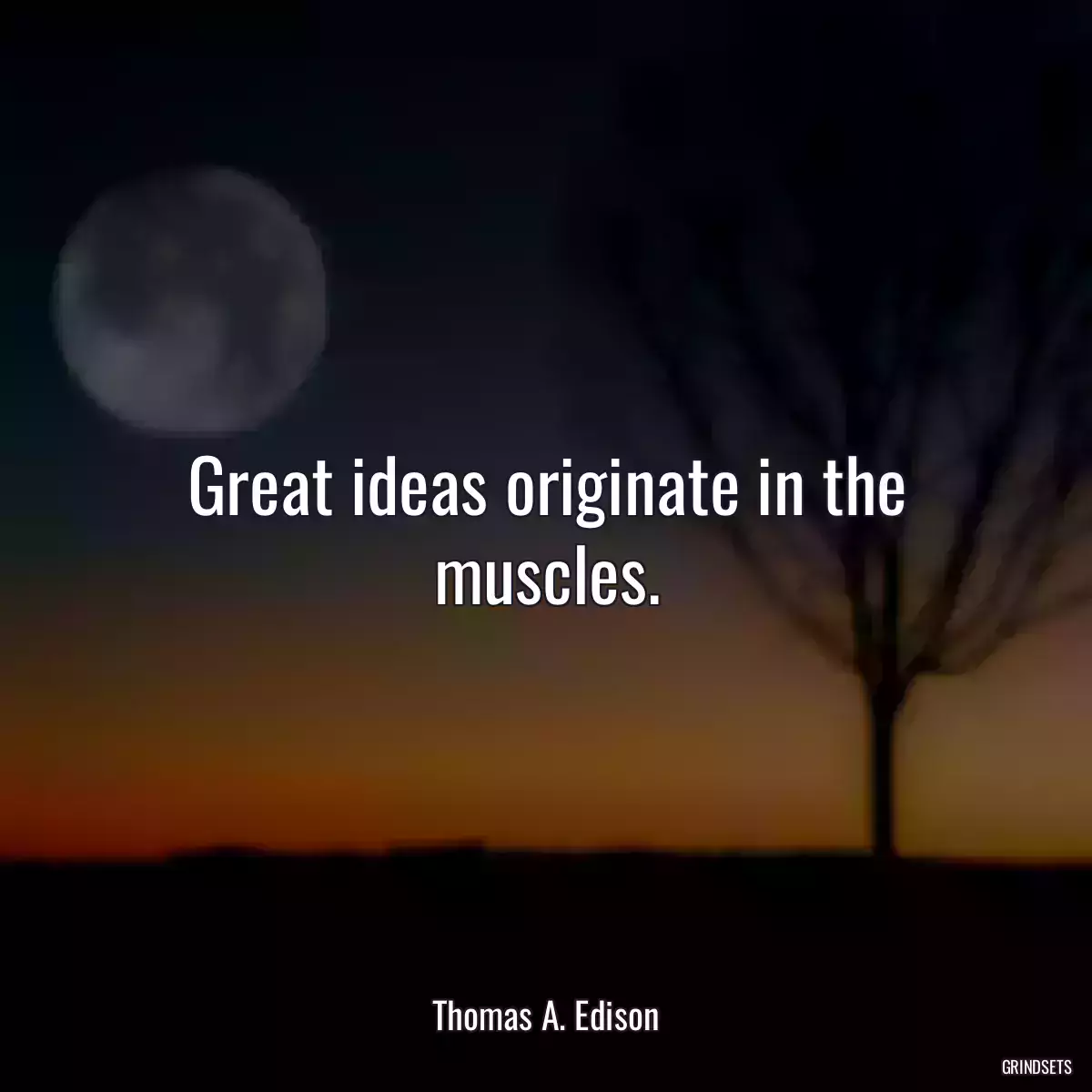 Great ideas originate in the muscles.