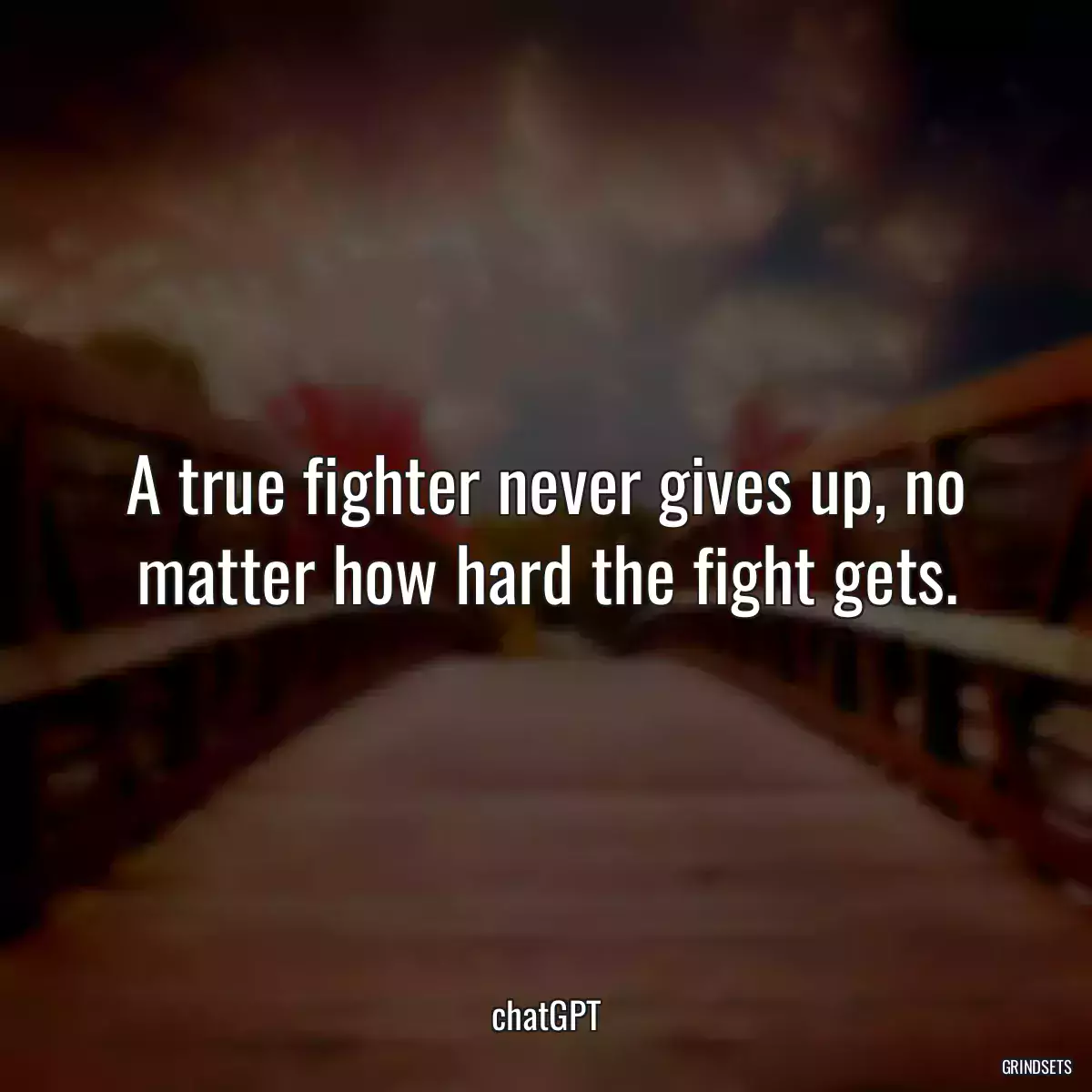 A true fighter never gives up, no matter how hard the fight gets.