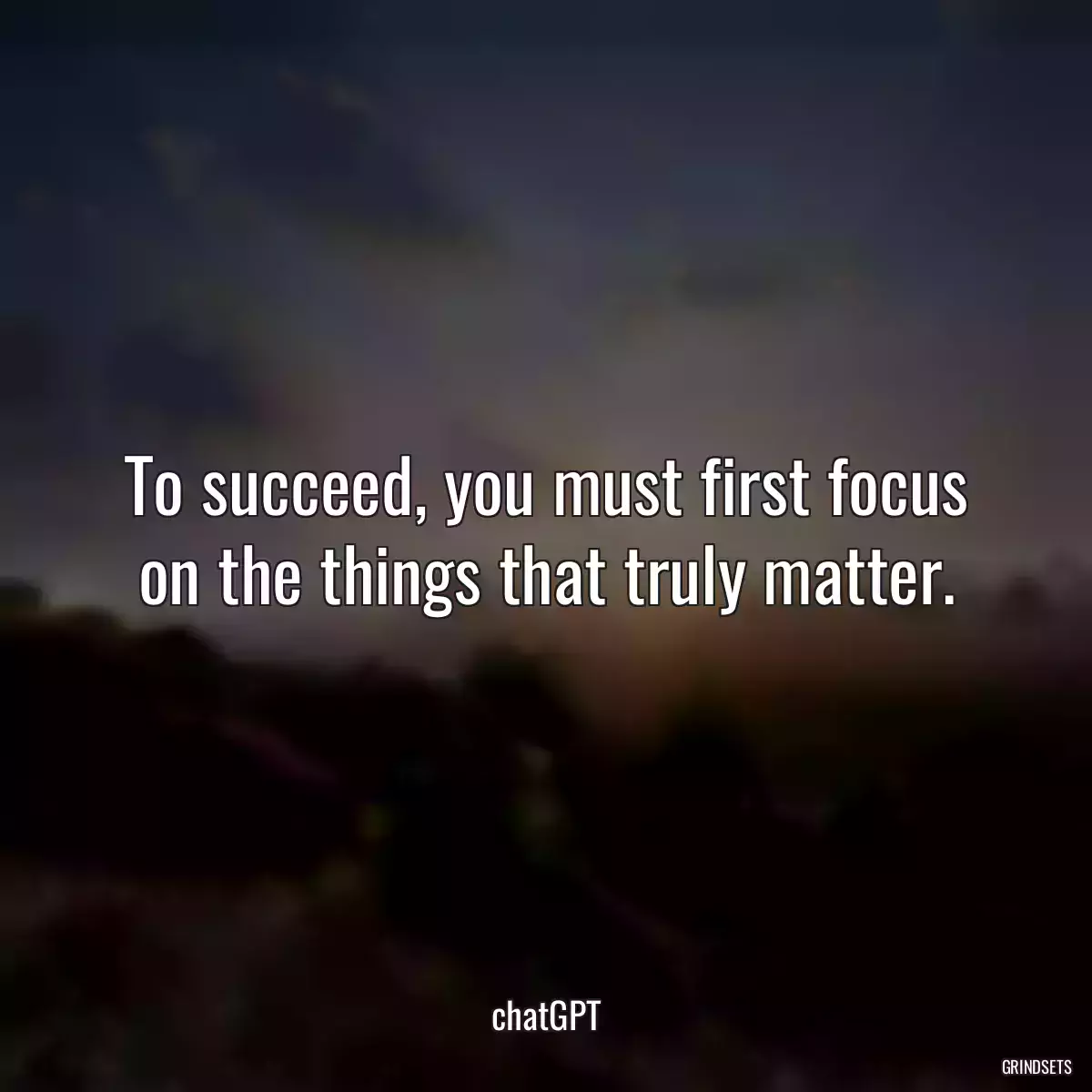 To succeed, you must first focus on the things that truly matter.