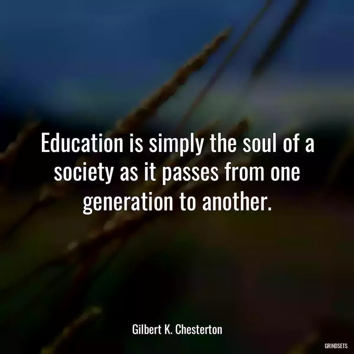 Education is simply the soul of a society as it passes from one generation to another.