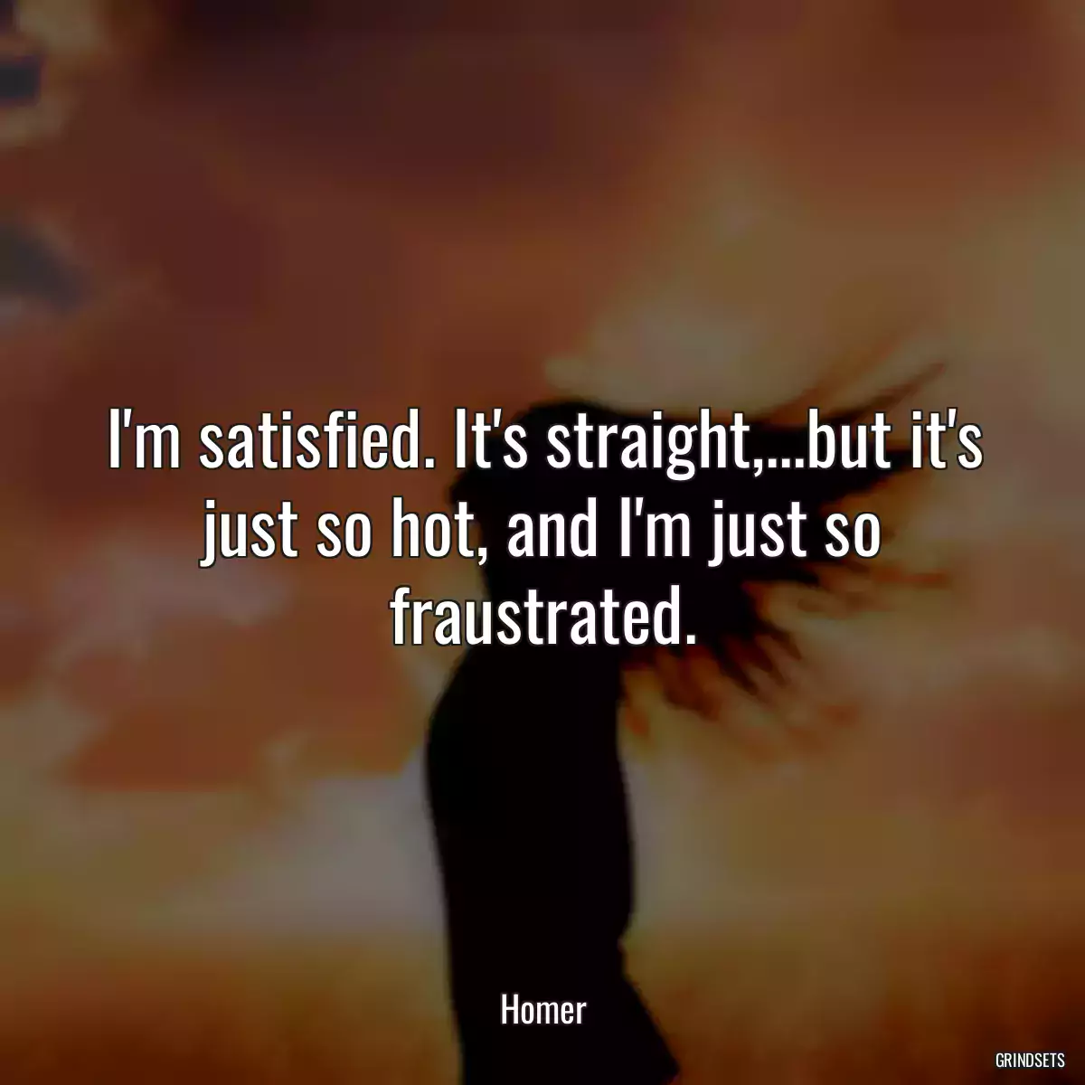 I\'m satisfied. It\'s straight,...but it\'s just so hot, and I\'m just so fraustrated.