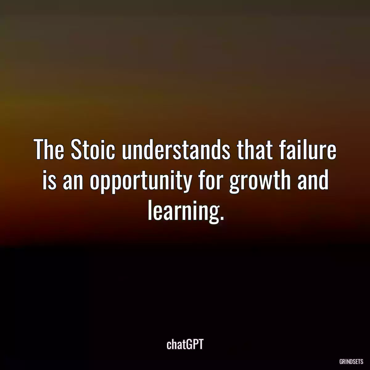 The Stoic understands that failure is an opportunity for growth and learning.