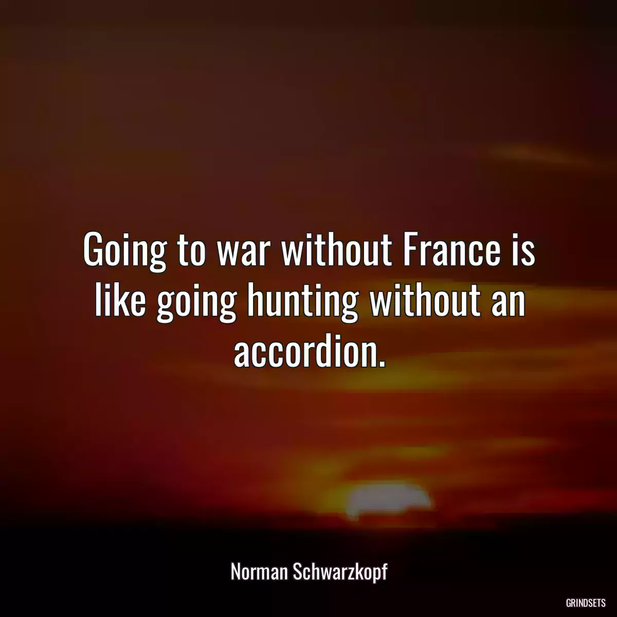 Going to war without France is like going hunting without an accordion.