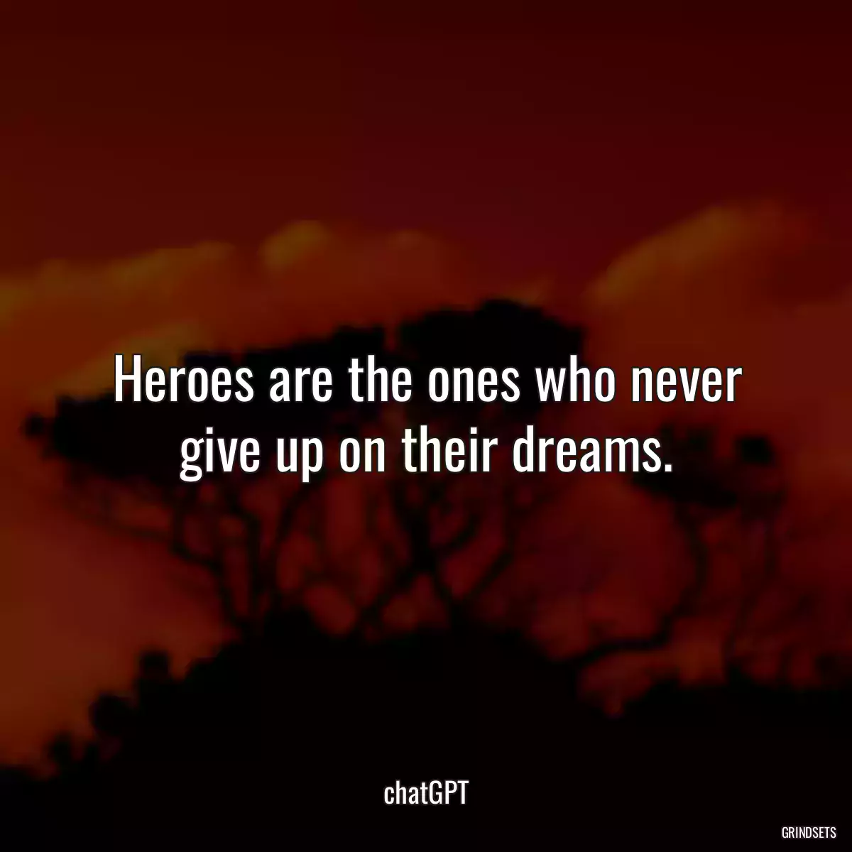 Heroes are the ones who never give up on their dreams.