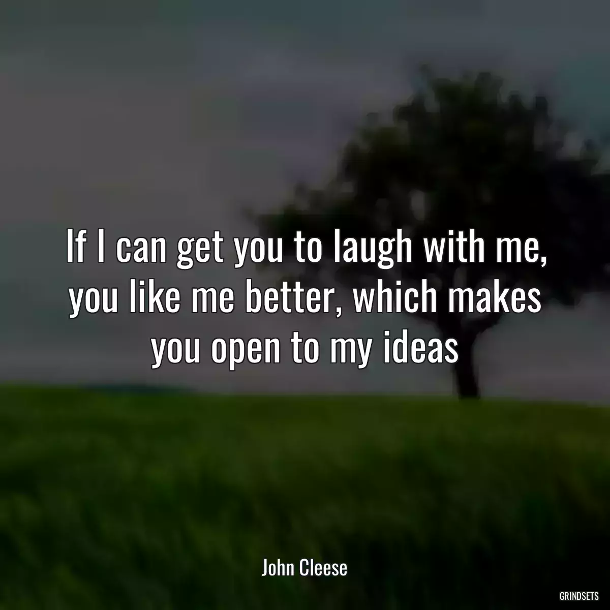 If I can get you to laugh with me, you like me better, which makes you open to my ideas