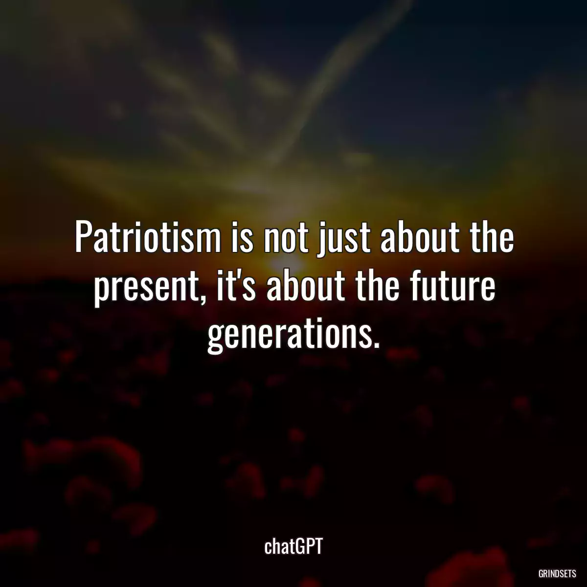 Patriotism is not just about the present, it\'s about the future generations.
