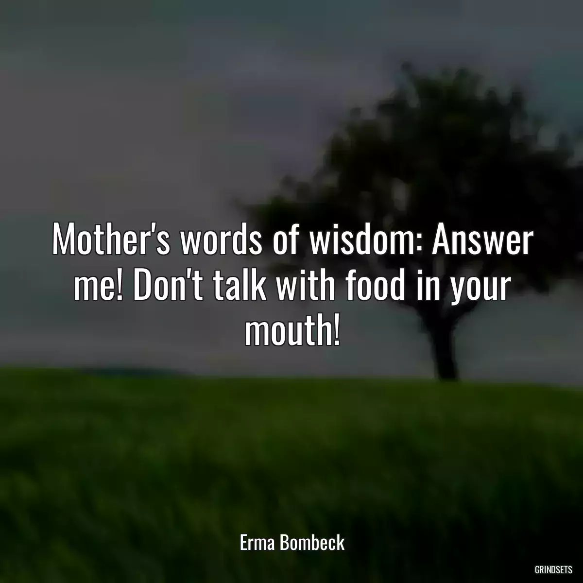 Mother\'s words of wisdom: Answer me! Don\'t talk with food in your mouth!