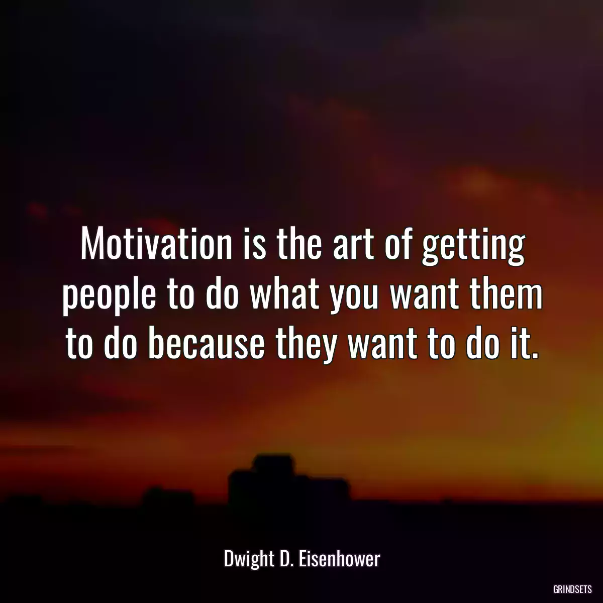 Motivation is the art of getting people to do what you want them to do because they want to do it.