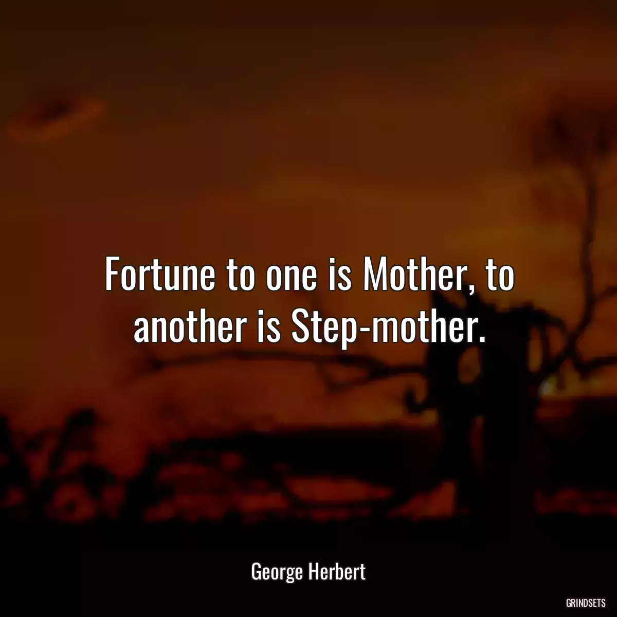 Fortune to one is Mother, to another is Step-mother.