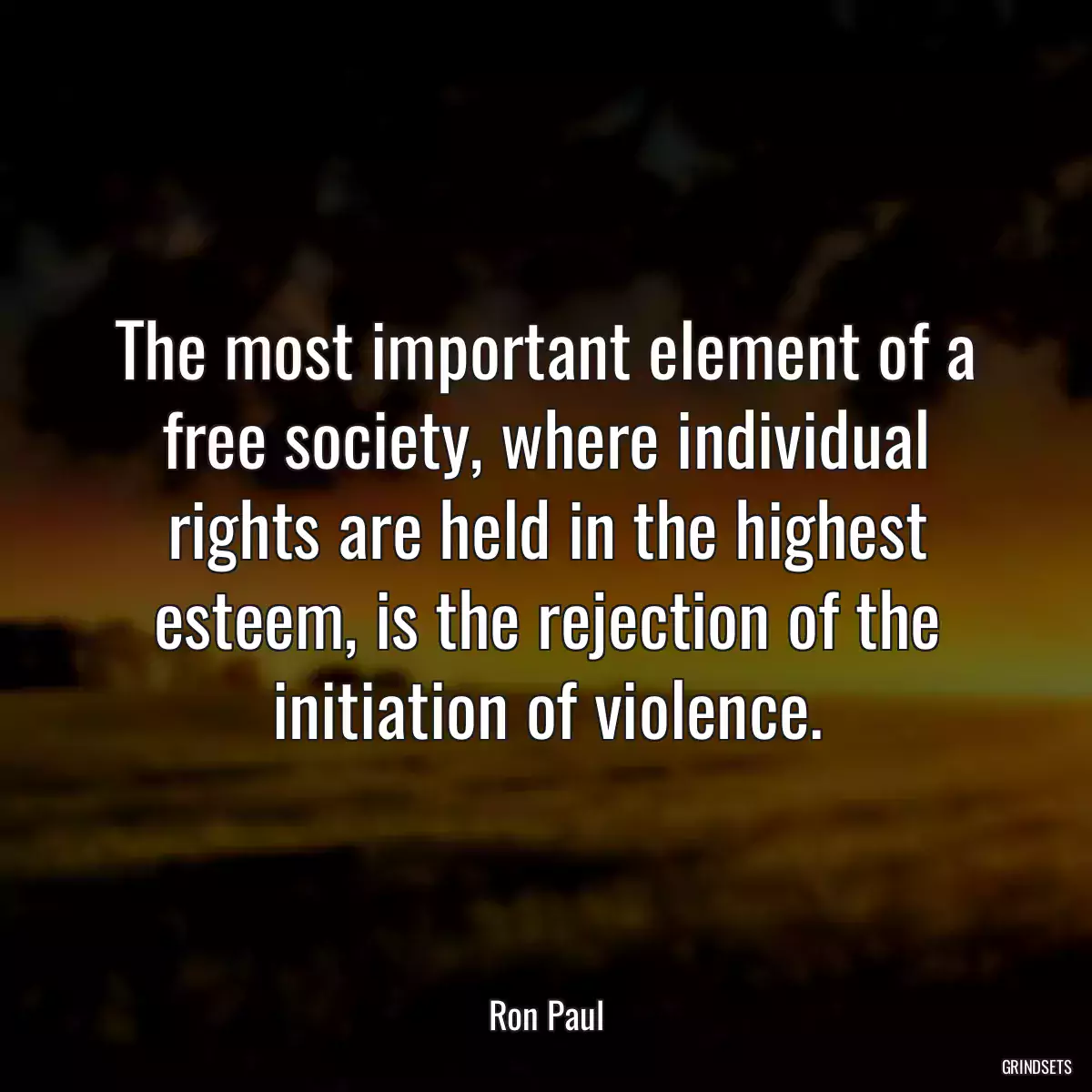 The most important element of a free society, where individual rights are held in the highest esteem, is the rejection of the initiation of violence.