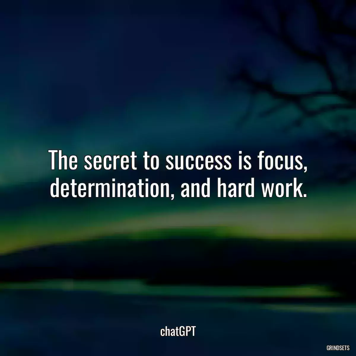 The secret to success is focus, determination, and hard work.