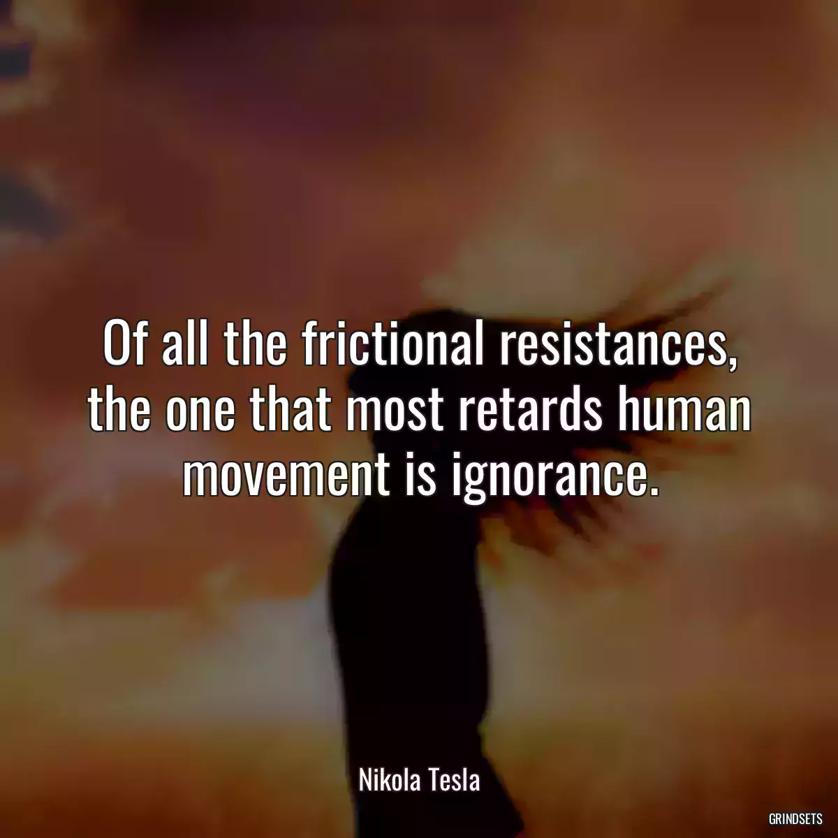 Of all the frictional resistances, the one that most retards human movement is ignorance.