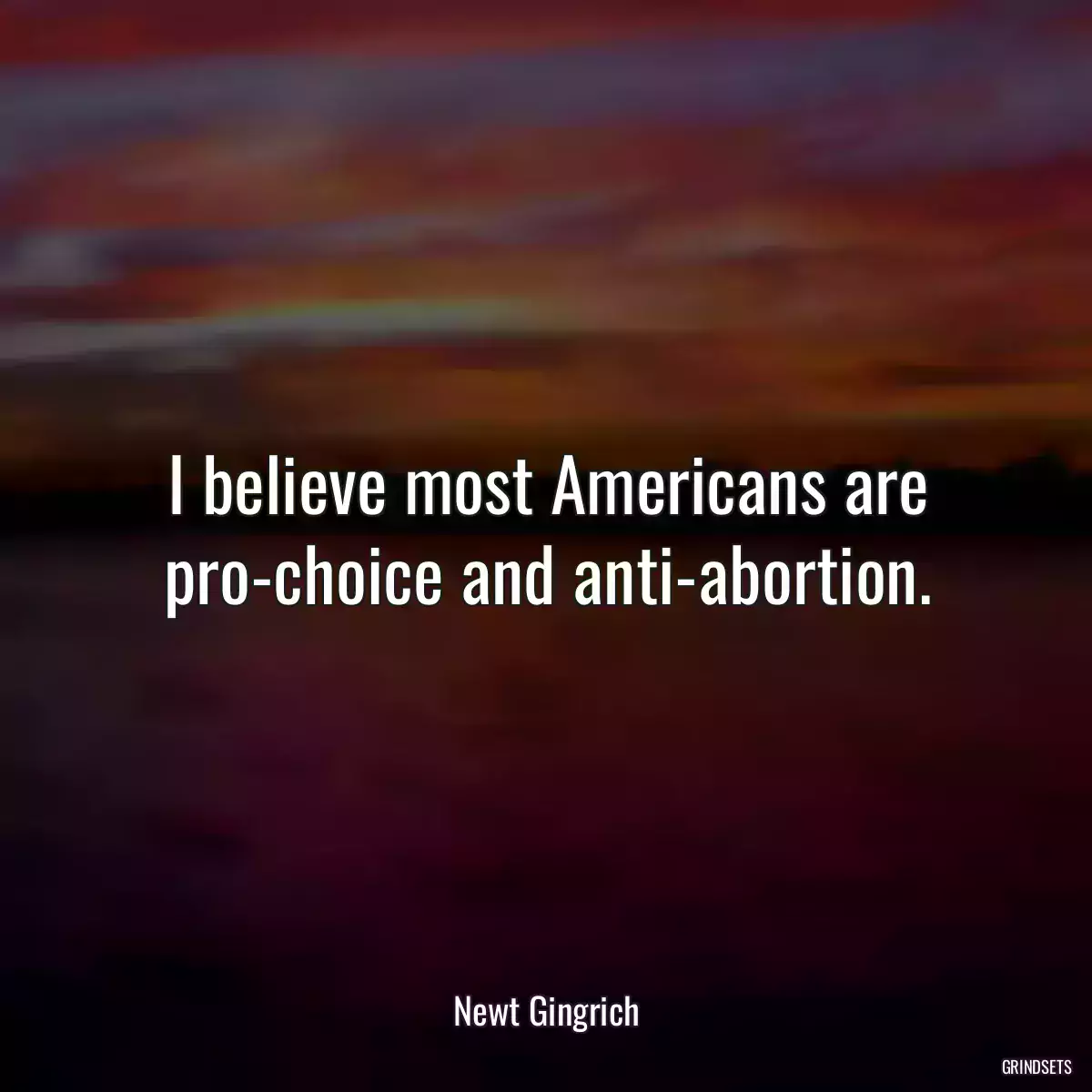 I believe most Americans are pro-choice and anti-abortion.