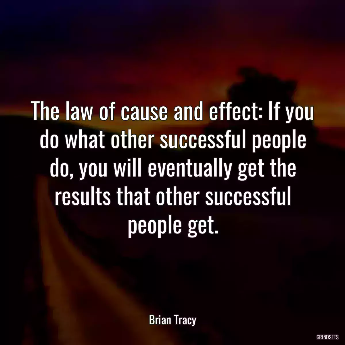 The law of cause and effect: If you do what other successful people do, you will eventually get the results that other successful people get.
