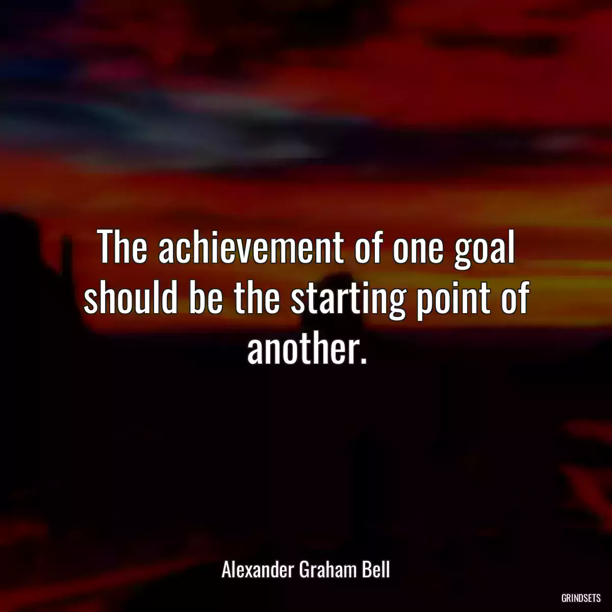 The achievement of one goal should be the starting point of another.