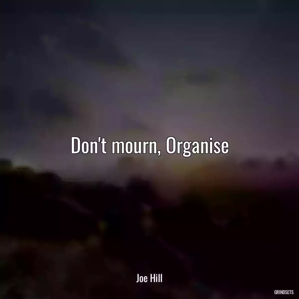 Don\'t mourn, Organise