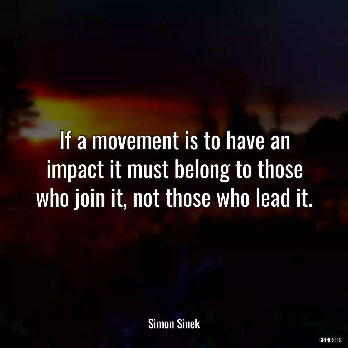 If a movement is to have an impact it must belong to those who join it, not those who lead it.