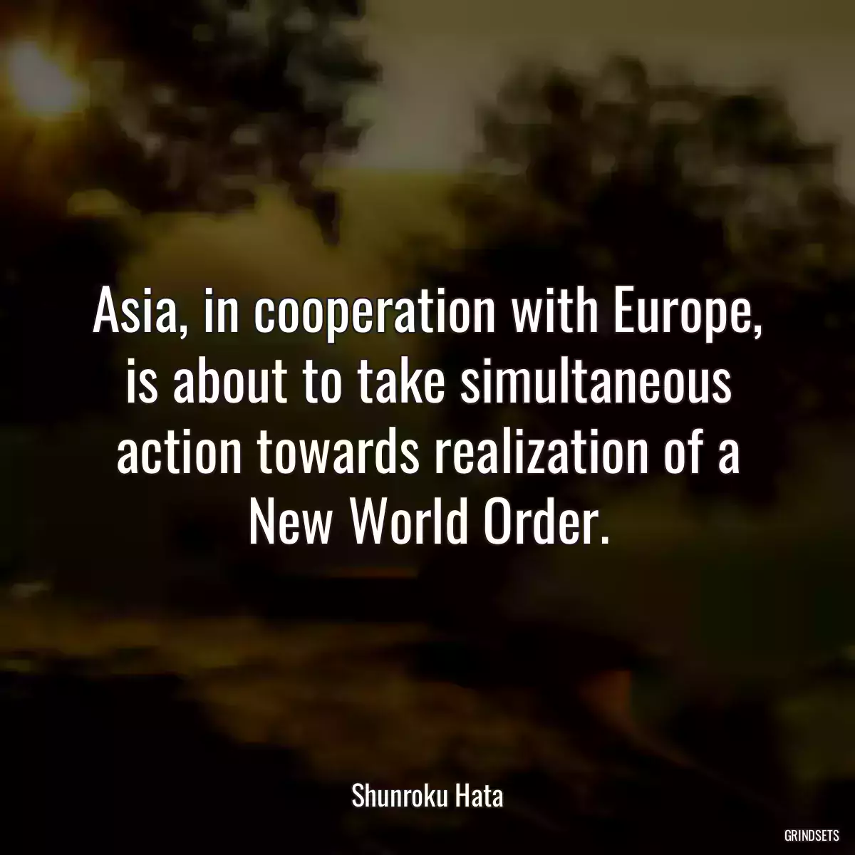 Asia, in cooperation with Europe, is about to take simultaneous action towards realization of a New World Order.