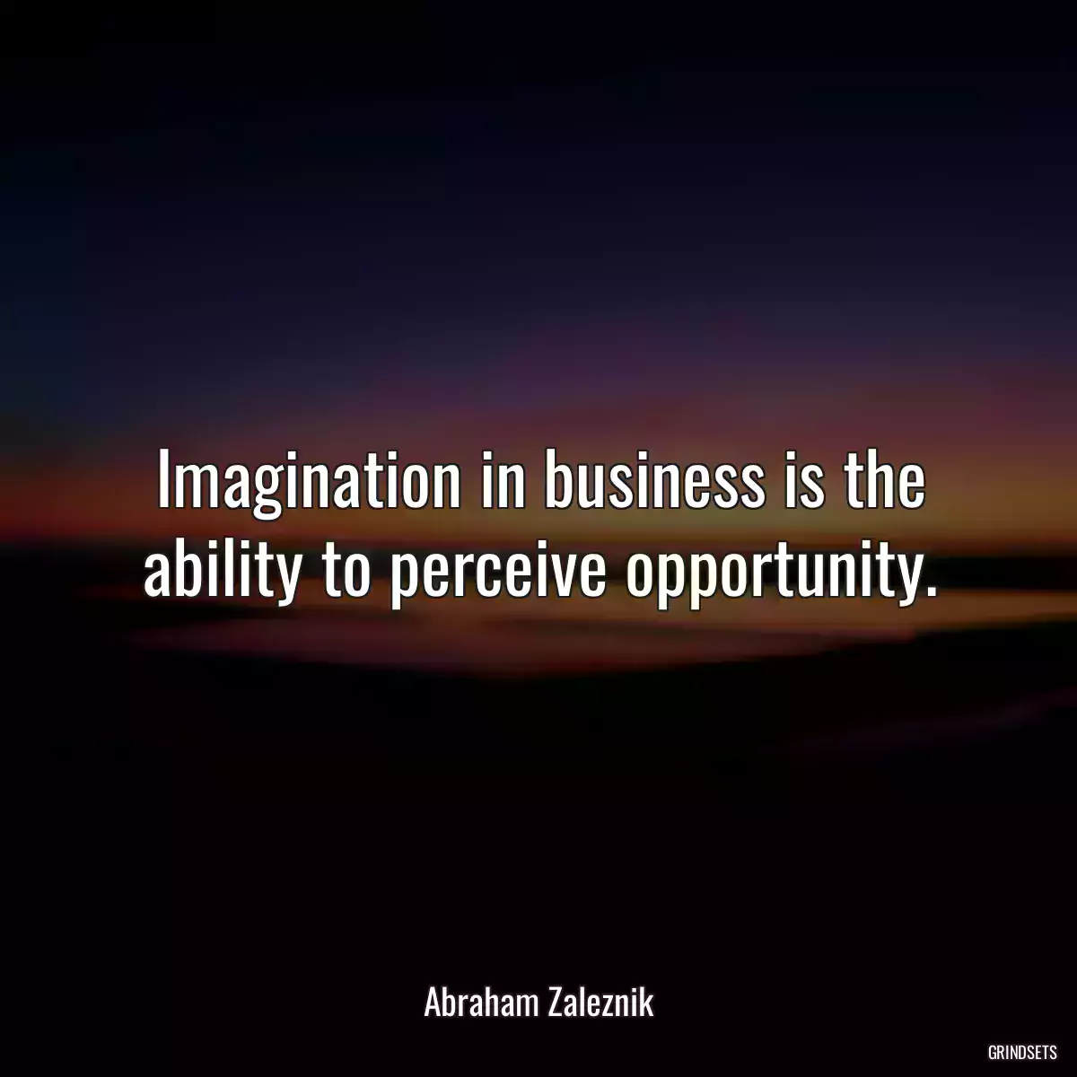 Imagination in business is the ability to perceive opportunity.