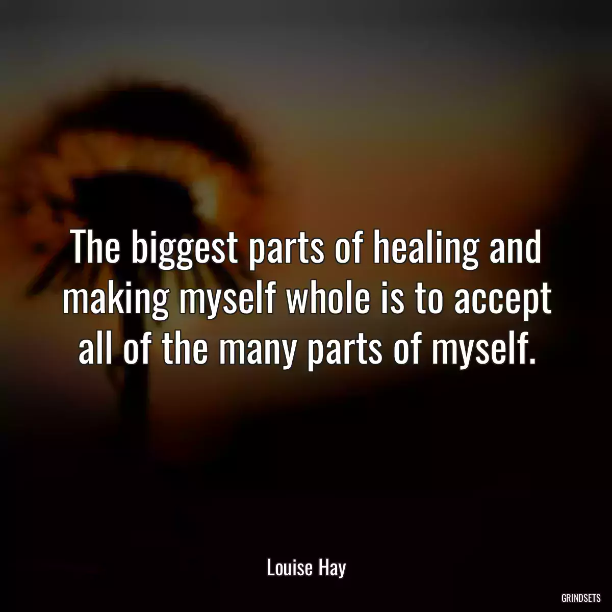 The biggest parts of healing and making myself whole is to accept all of the many parts of myself.
