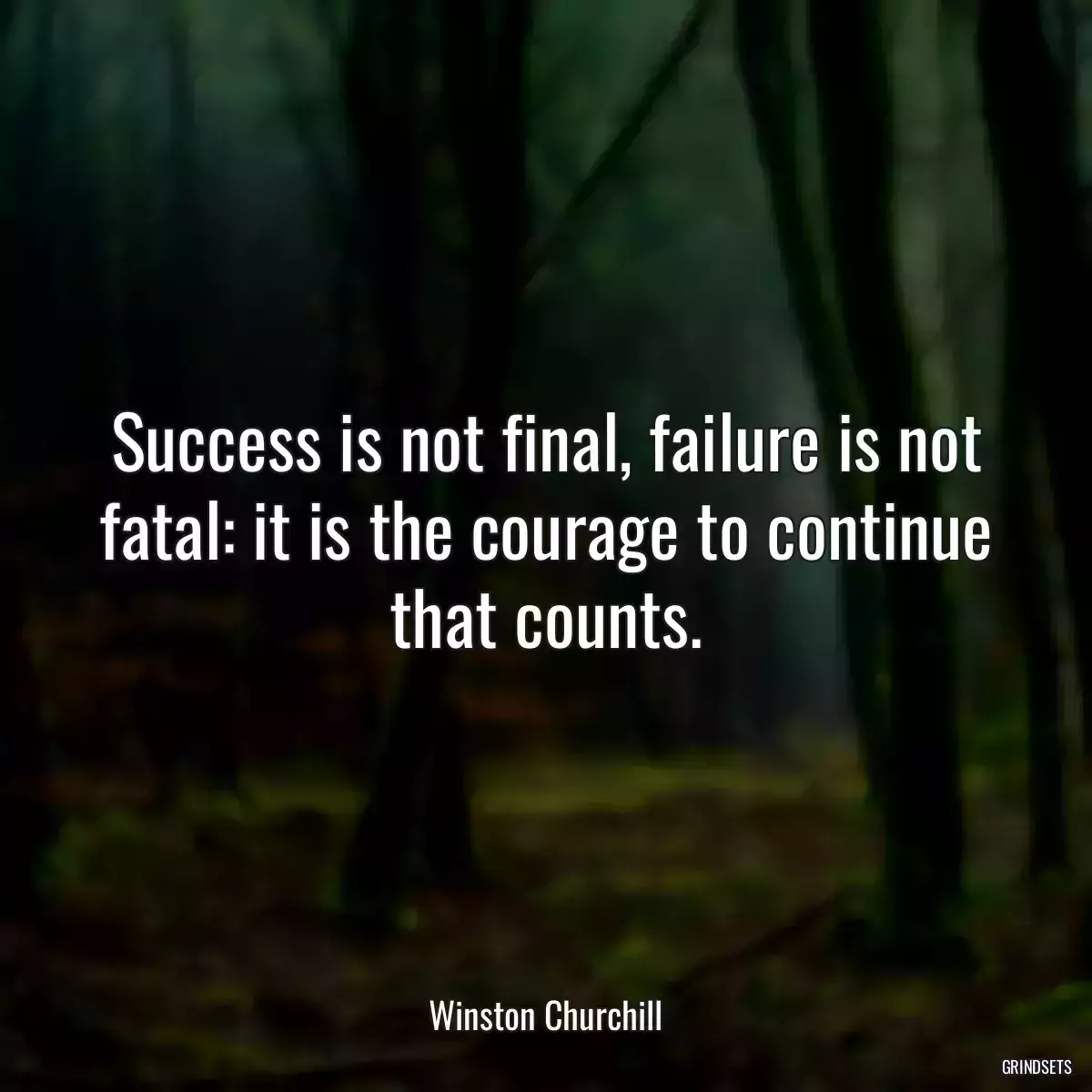 Success is not final, failure is not fatal: it is the courage to continue that counts.